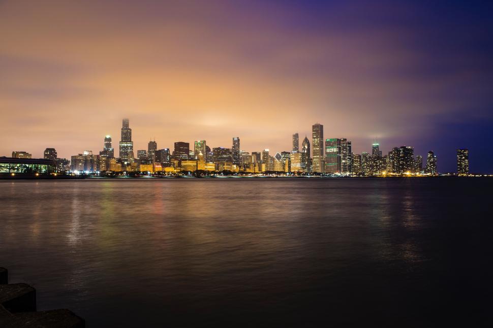 Free Image of City Night View Across Water 