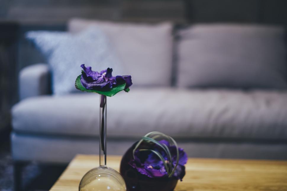 Free Image of Table With Vase and Flower 