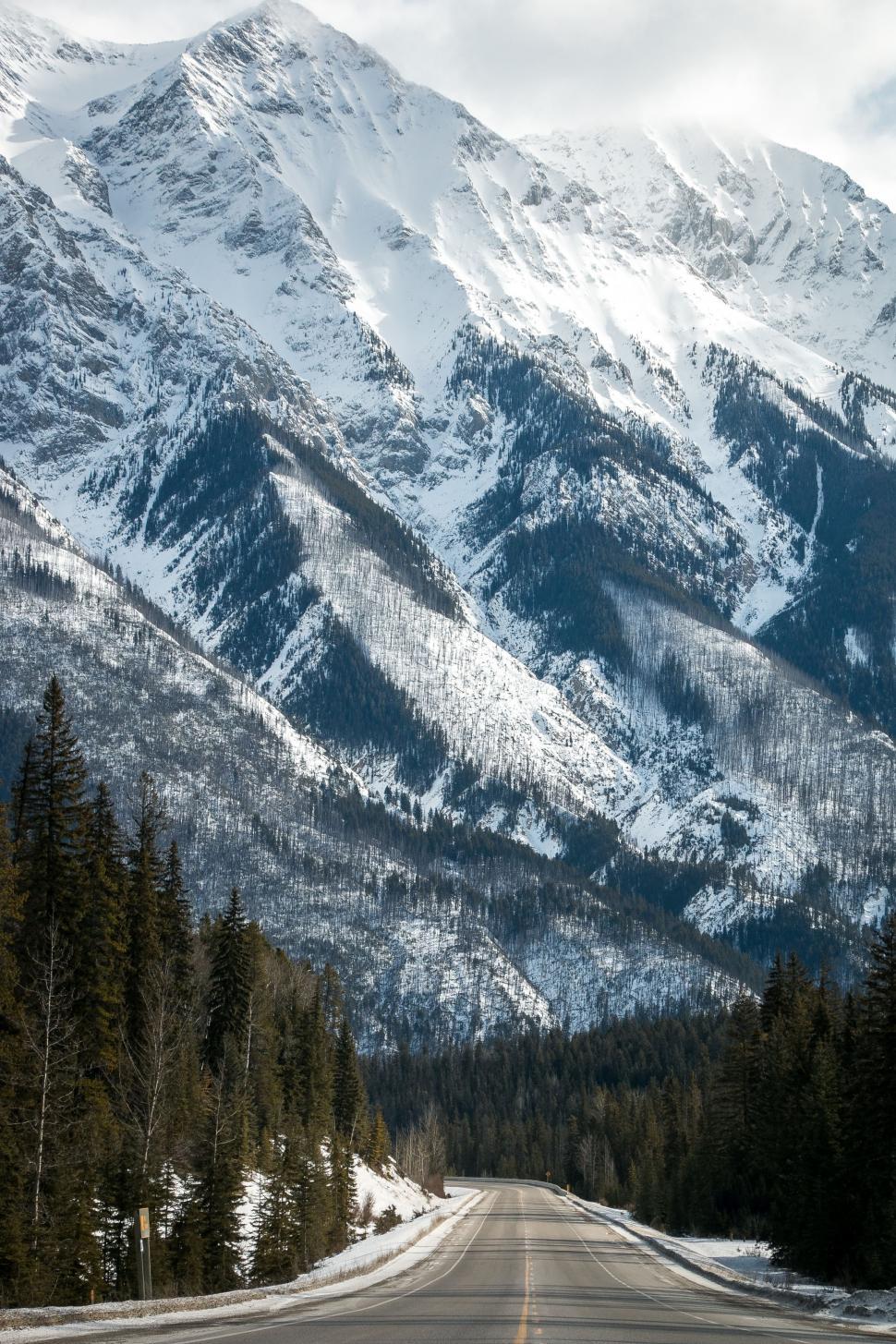 Free Image of Snowy Mountain Range Road 