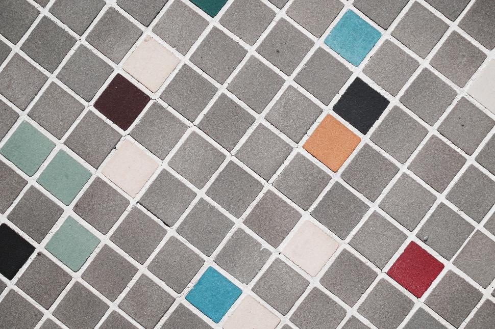 Free Image of Close-Up of a Colorful Tiled Floor 