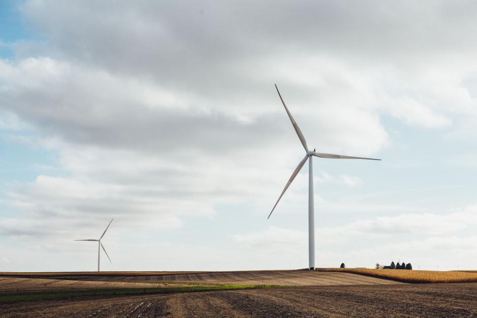 Free Image of Wind Farm in Rural Field 