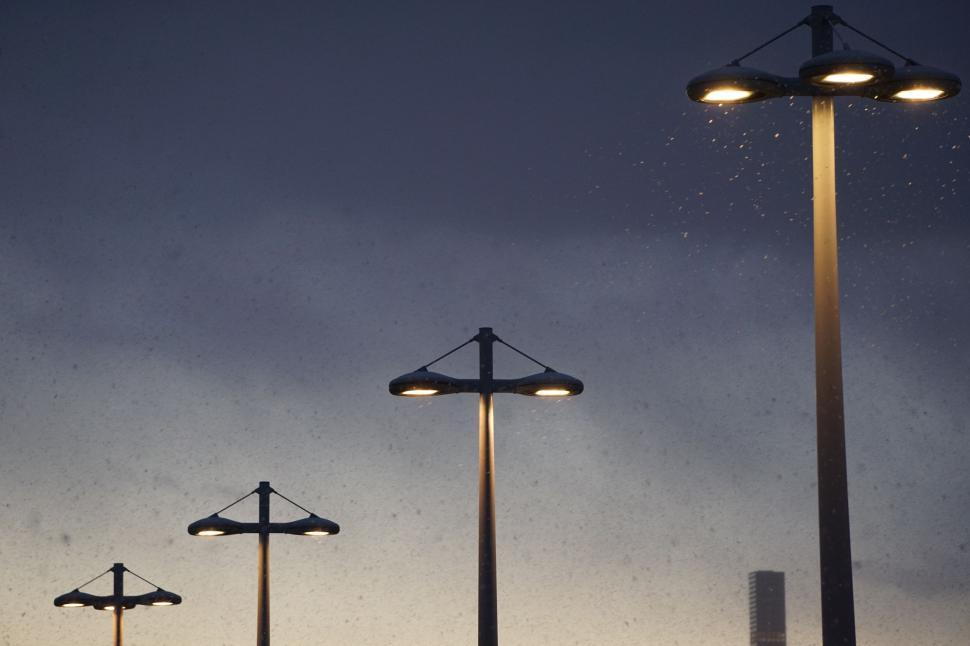 Free Image of Two Street Lights Standing Together 
