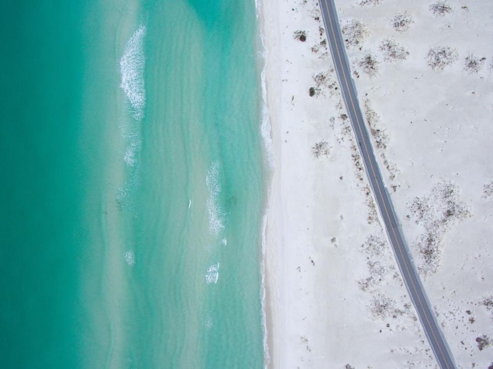 Free Image of Aerial View of Beach and Ocean 