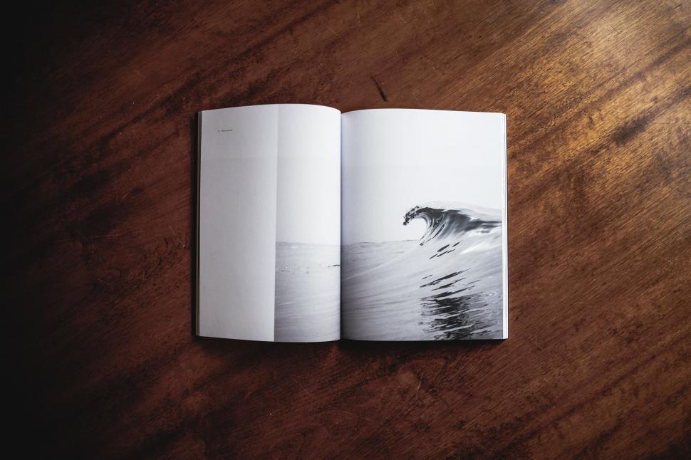 Free Image of Open Book With Wave Picture 