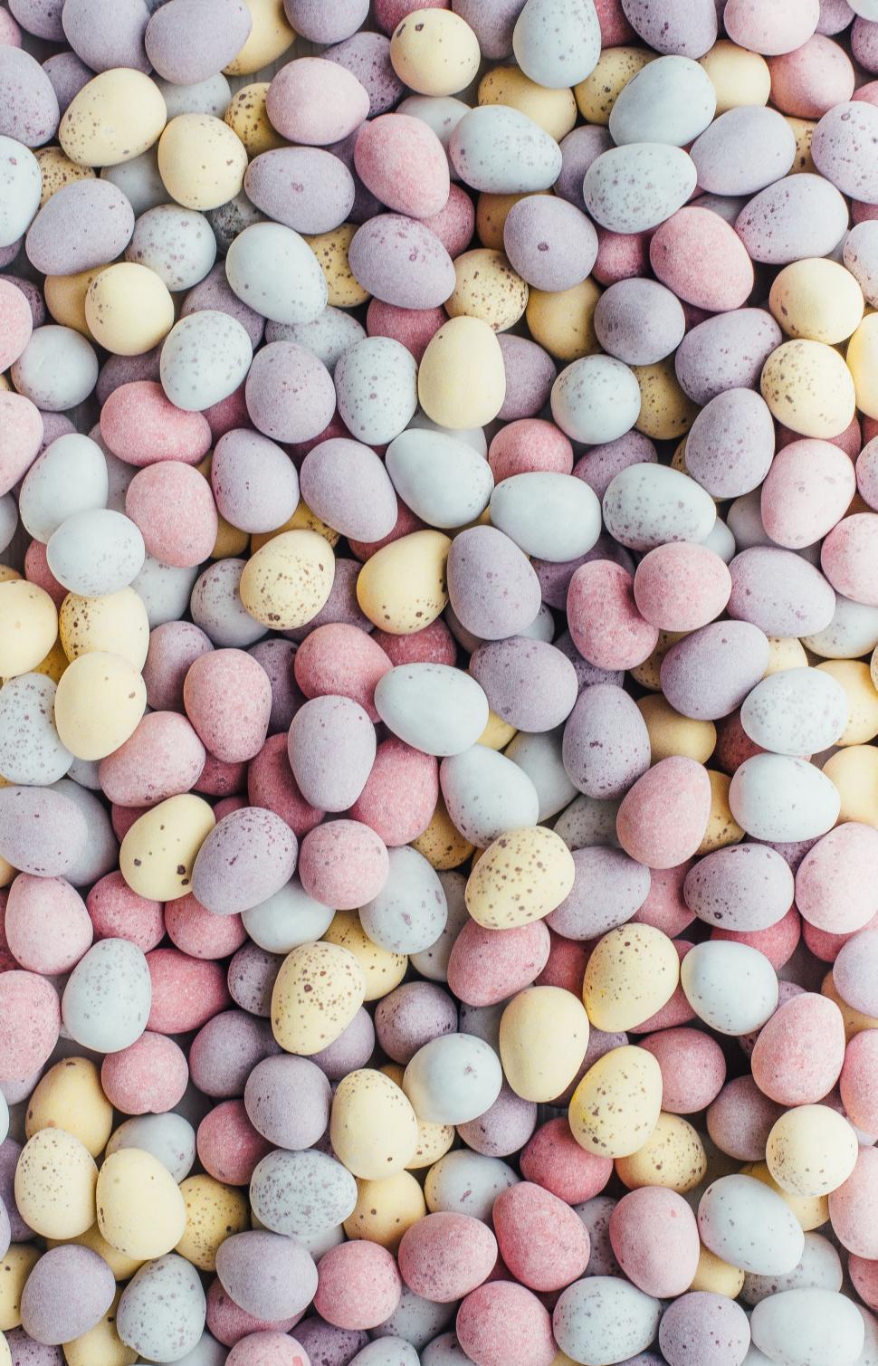 Free Image of Close Up of Colorful Candy Eggs 