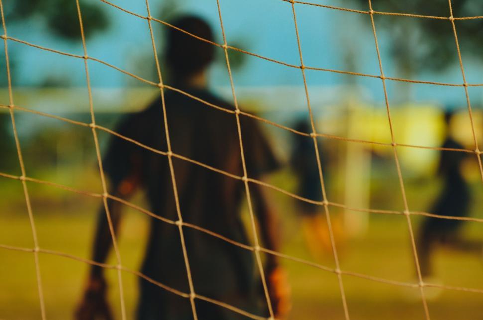 Free Image of Blurry Photo of Soccer Goal Net 