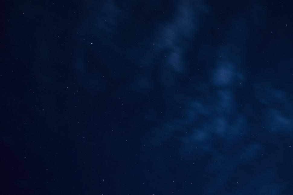 Free Image of A Plane Flying in the Night Sky 