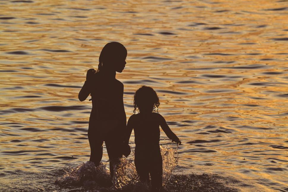 Free Image of Kids Standing in Body of Water 