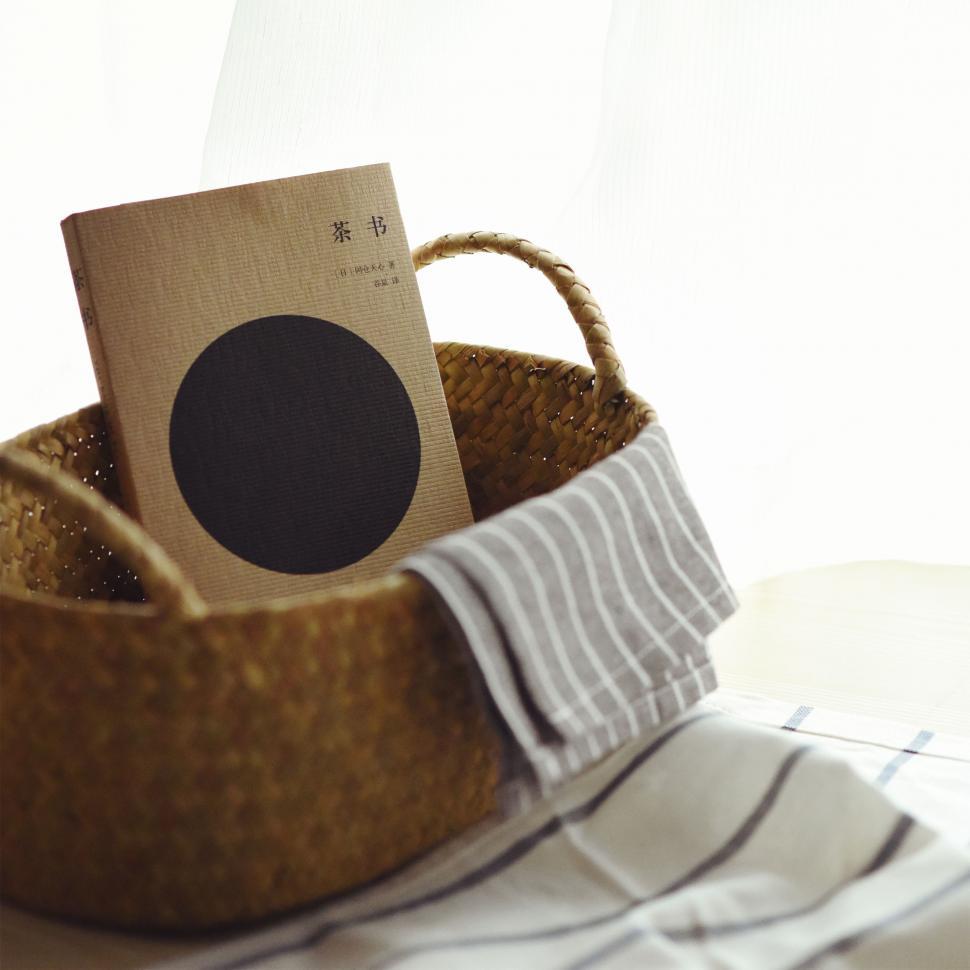 Free Image of Book in a Basket on a Table 