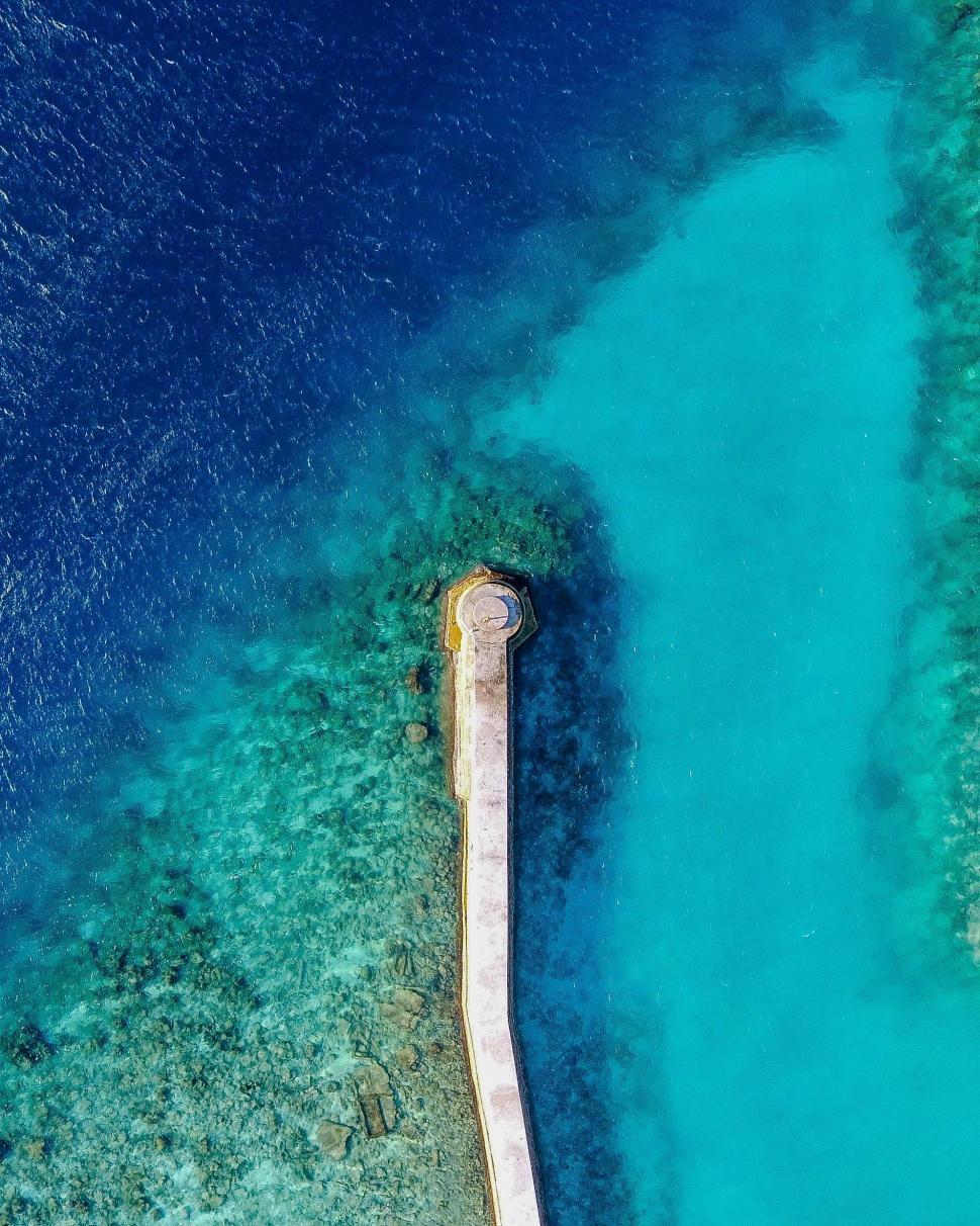 Free Image of Aerial View of a Pier in the Water 