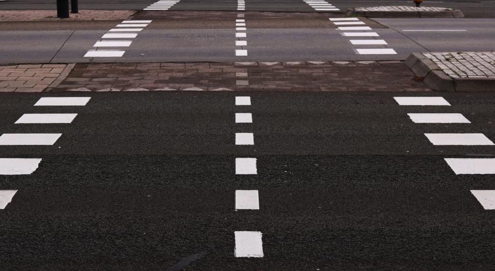 Free Image of Black and White Crosswalk 