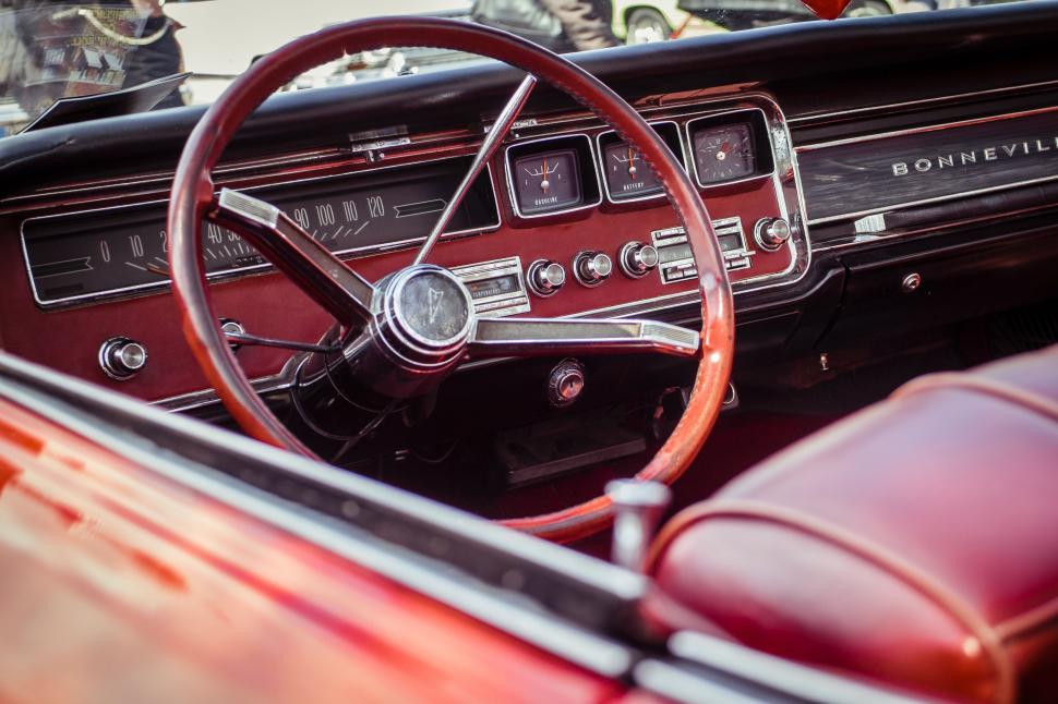 Free Image of Interior of a Car With Steering Wheel and Dashboard 