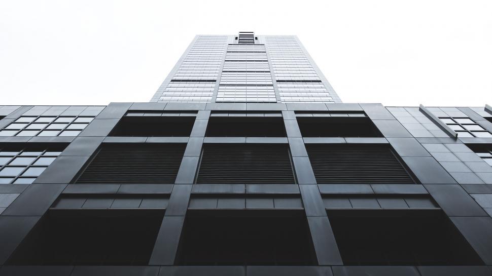 Free Image of Tall Black and White Building in Urban Landscape 