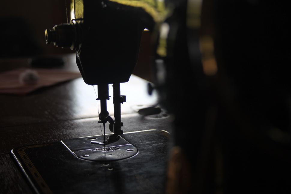 Free Image of Close Up of a Sewing Machine on a Table 