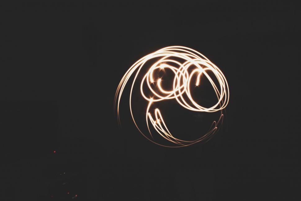 Free Image of Blurry Motion of Spinning Object in Darkness 
