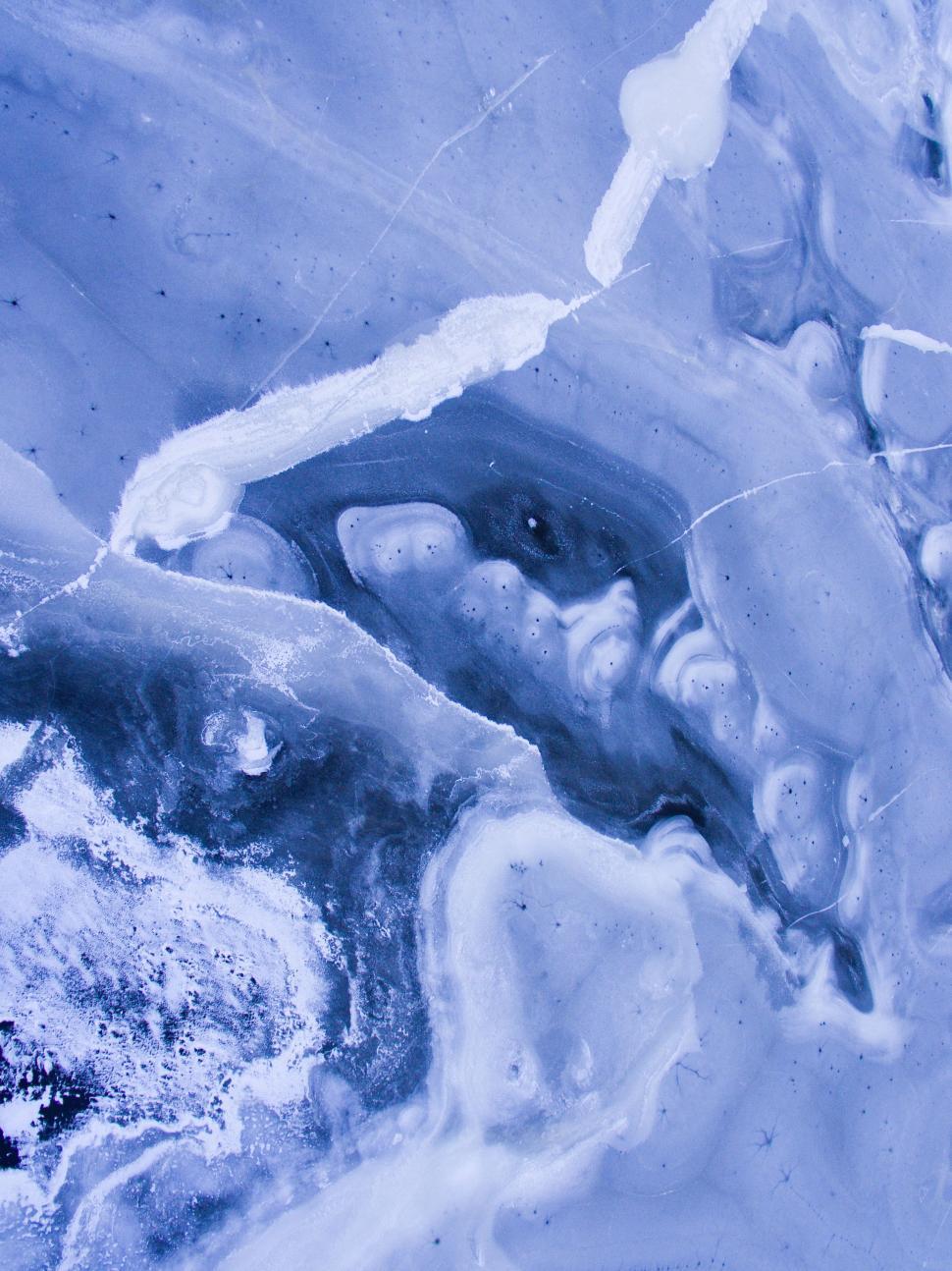 Free Image of Blue and White Abstract Painting of Ice 