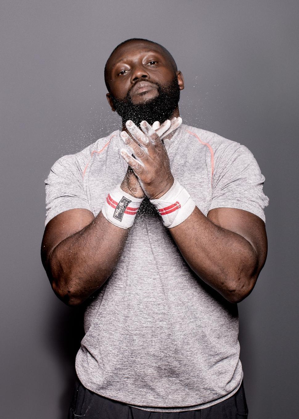 Free Image of Black Man With Beard and Wrist Bands 