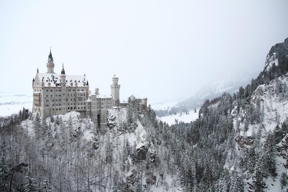 Free Image of Castle in Snowy Landscape 