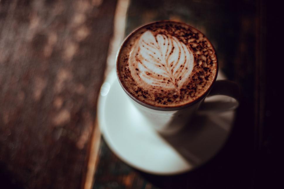 Free Image of A Cappuccino on a Saucer on a Table 