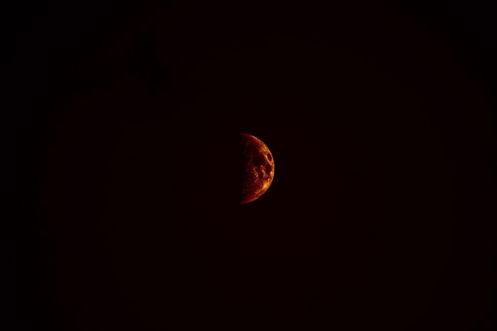 Free Image of Red Moon in Dark Sky 