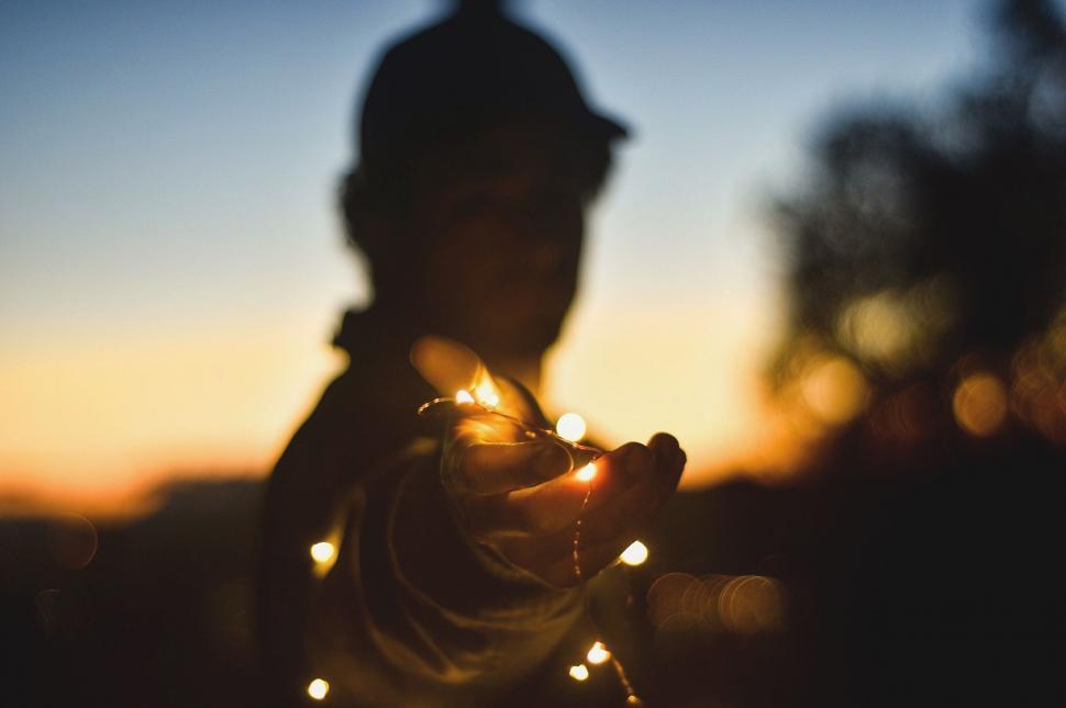 Free Image of Blurry Person Holding Light 