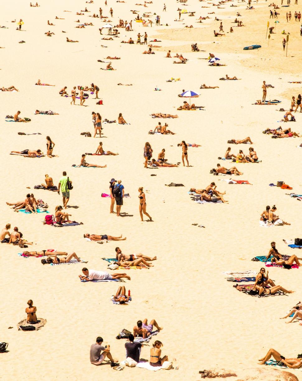 Free Image of Large Group of People Gathering on Beach 