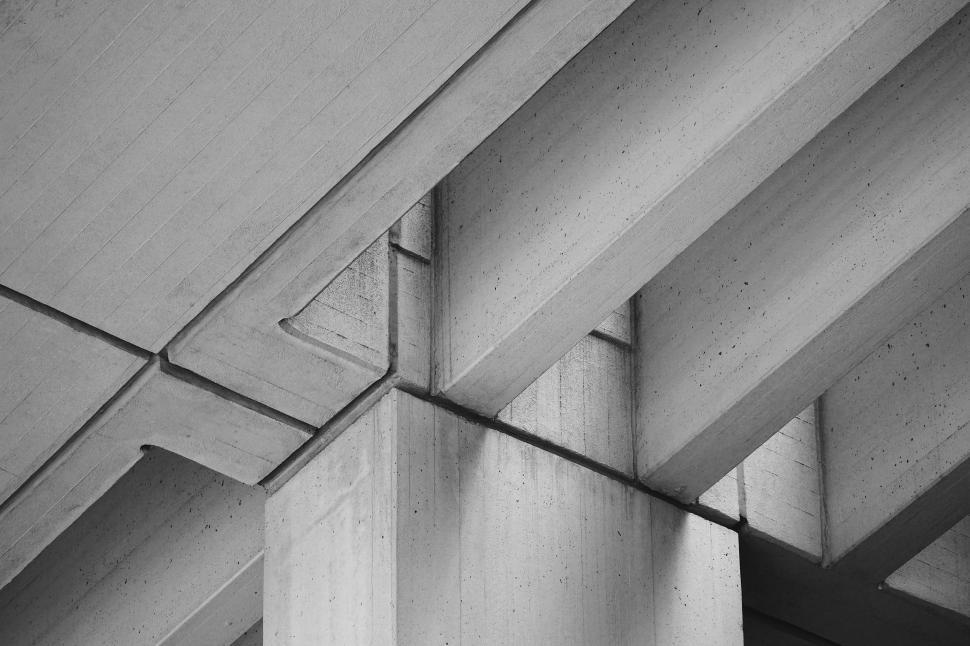 Free Image of Concrete Structure in Black and White 