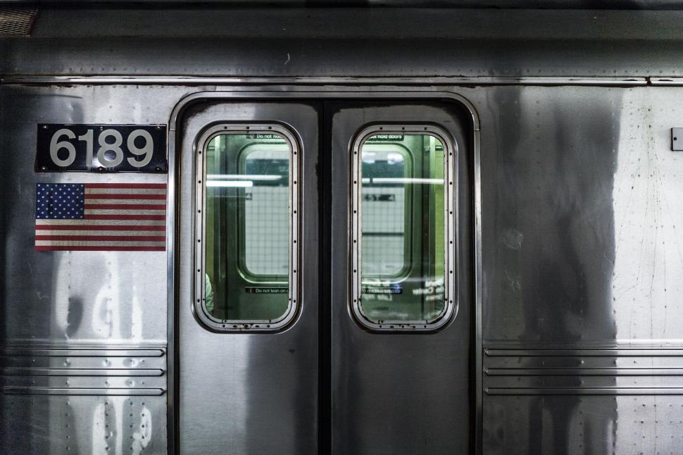 Free Image of American Flag on Side of Train 