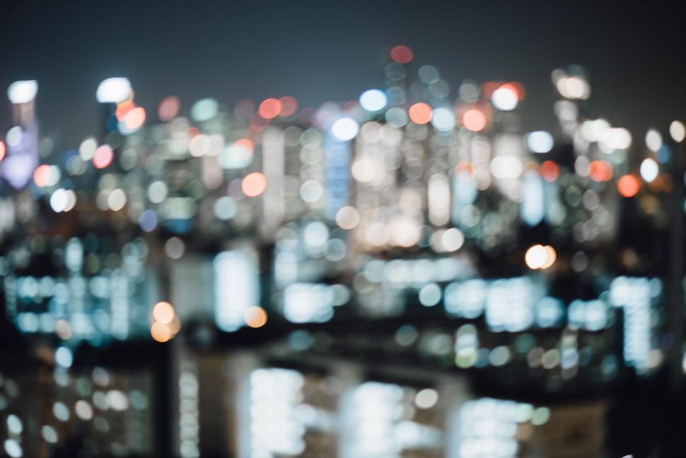 Free Image of Blurry Night View of a City 
