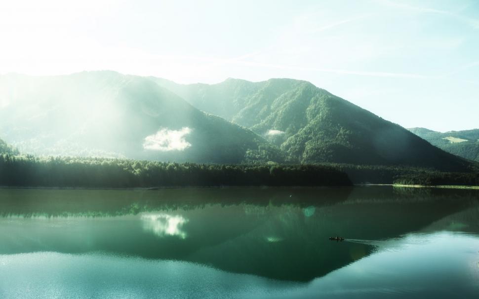 Free Image of Lake Reflecting Mountains in the Background 