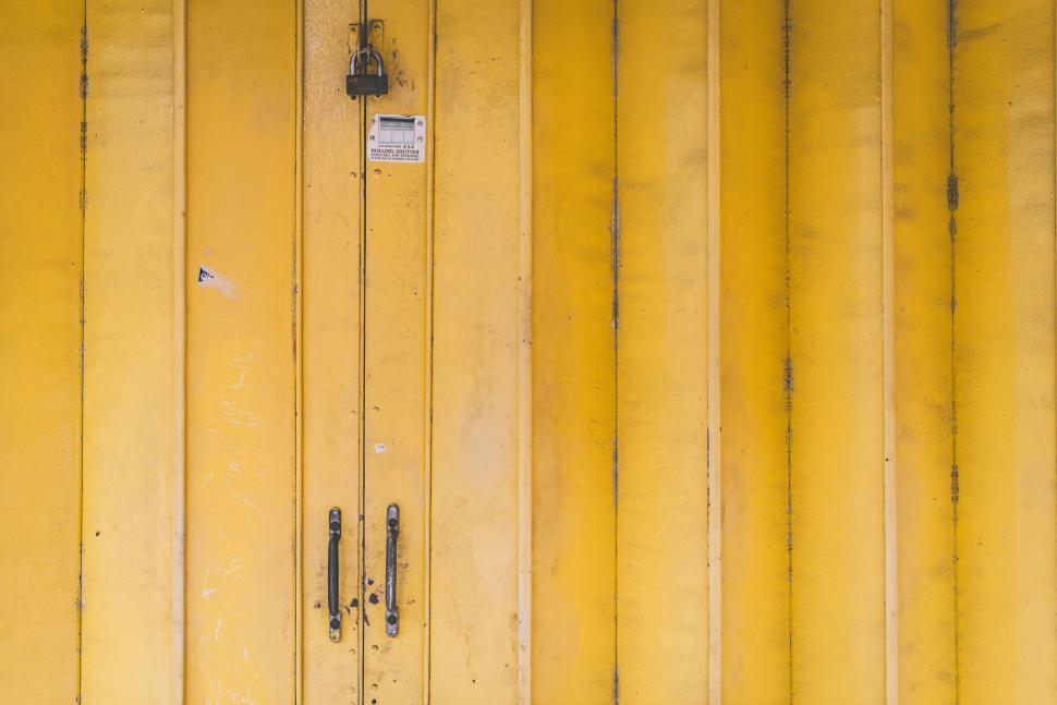 Free Image of Yellow Door With Sign 