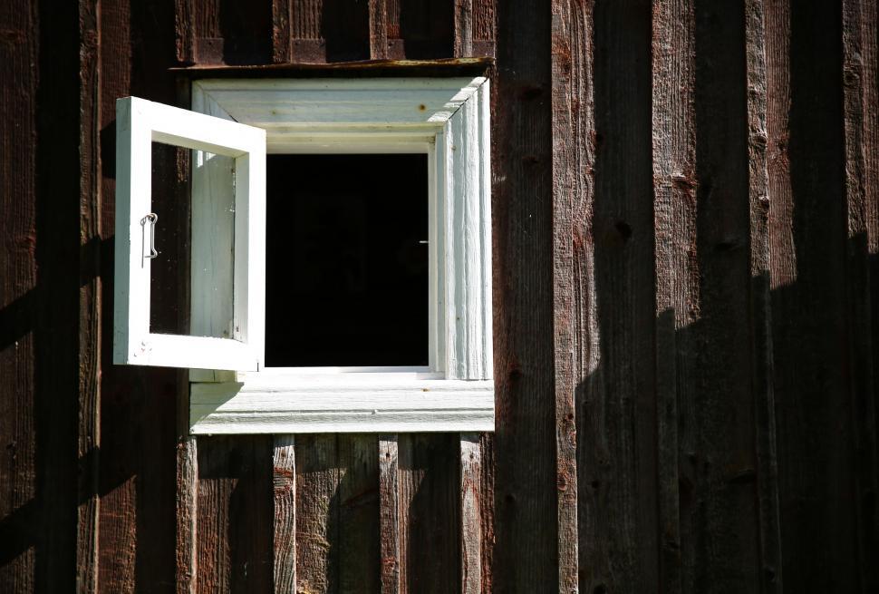 Free Image of Window on the Side of a Wooden Building 