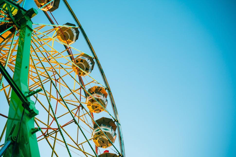 Free Image of Ferris Wheel Against Blue Sky 