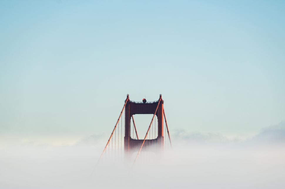 Free Image of A Bridge in the Middle of a Foggy Day 