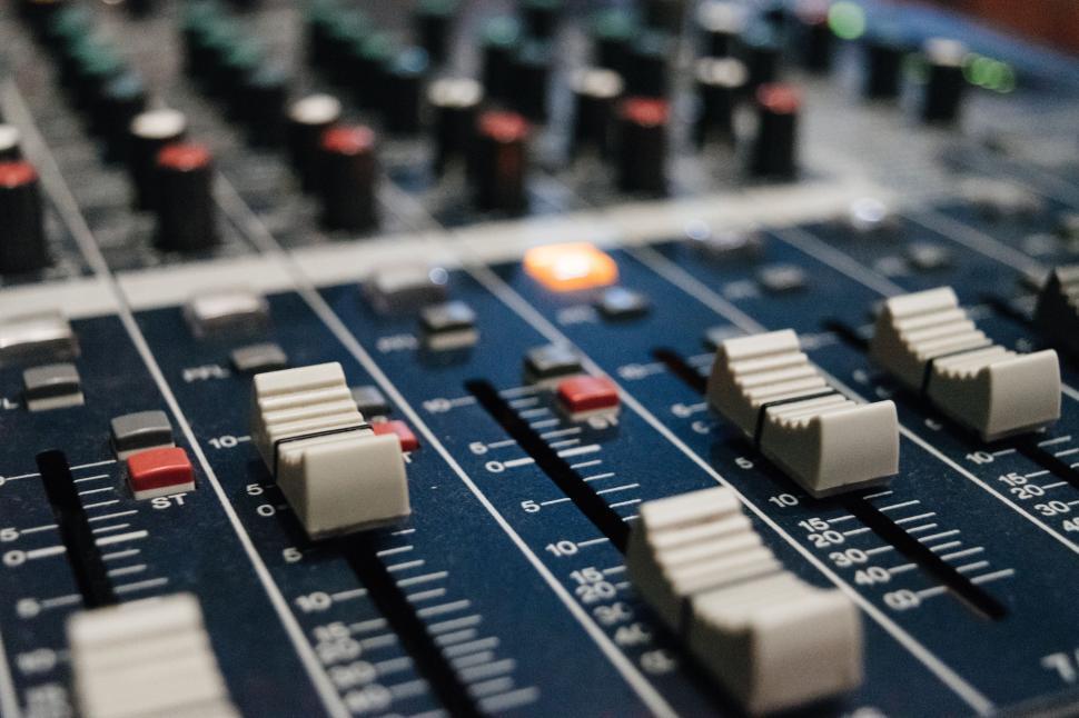 Free Image of Close-Up of a Sound Mixing Console 