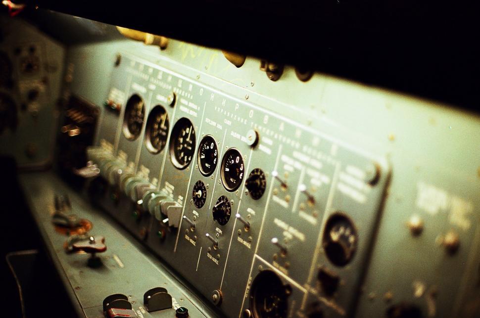 Free Image of Close Up of Control Panel in a Plane 