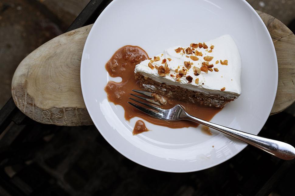 Free Image of Delicious Cake on Plate With Fork 