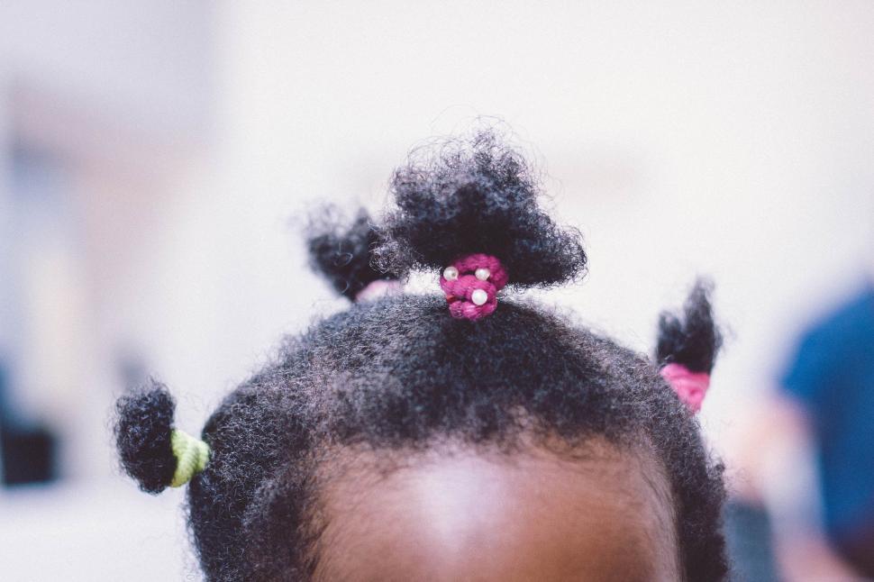Free Image of Childs Head With Hair in a Bun 