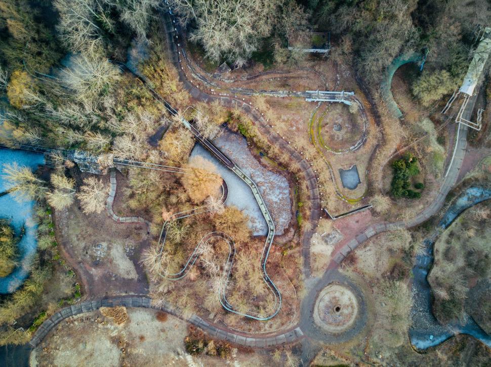 Free Image of Aerial View of Skate Park in the Woods 