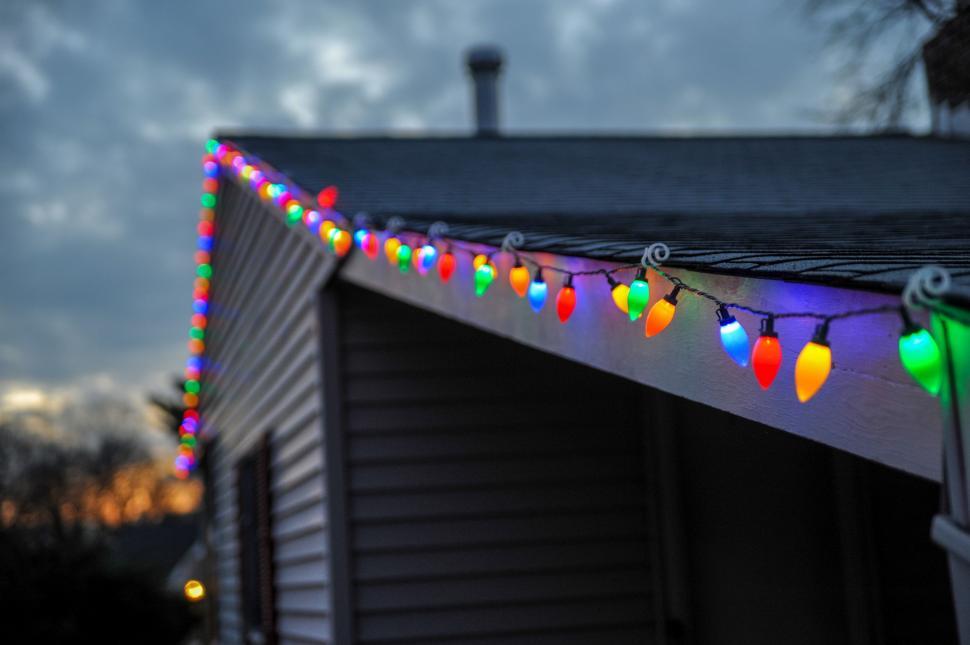 Free Image of House Adorned With a Multitude of Christmas Lights 