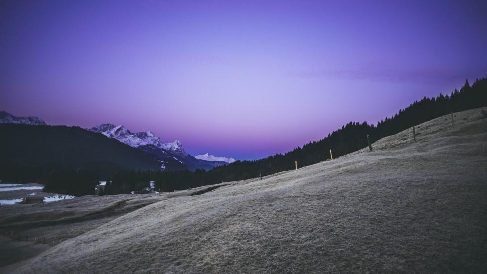 Free Image of Majestic Mountain Against Purple Sky 