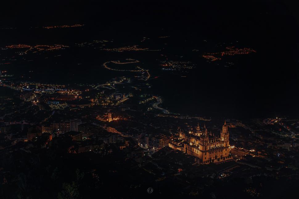 Free Image of Nighttime Aerial View of Cityscape 