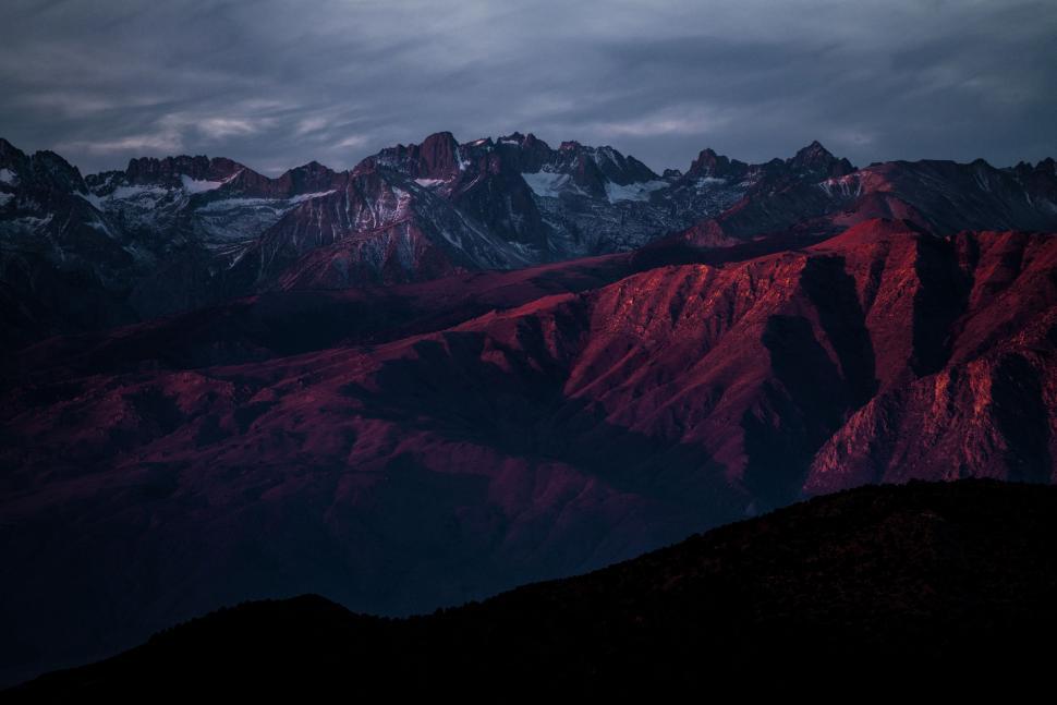 Free Image of Nighttime View of Mountain Range 