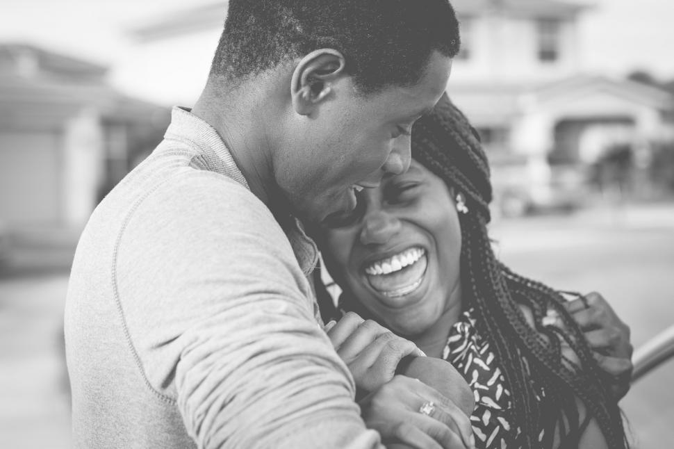 Free Image of Loving Couple Embracing in Black and White 