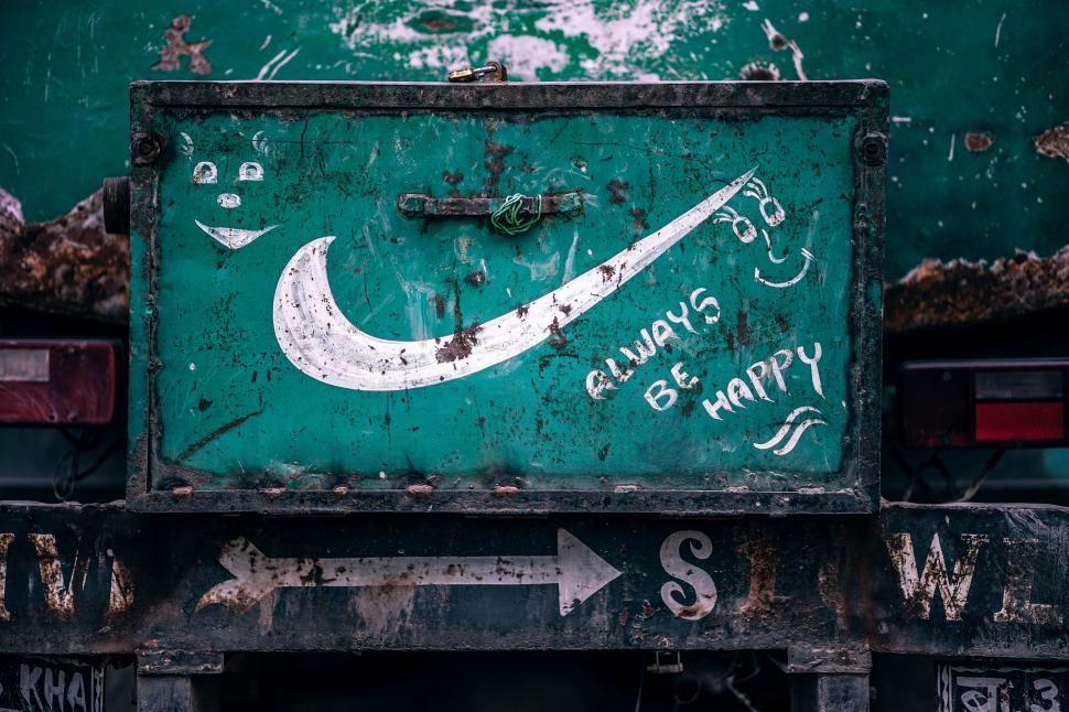 Free Image of Graffiti-Adorned Truck Rear 