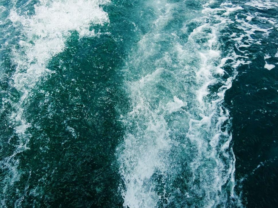 Free Image of Boat Wake in the Ocean 