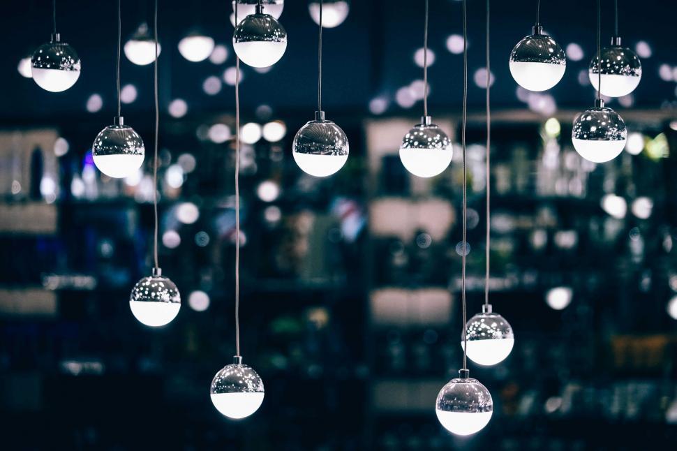 Free Image of Glass Balls Hanging From Ceiling 