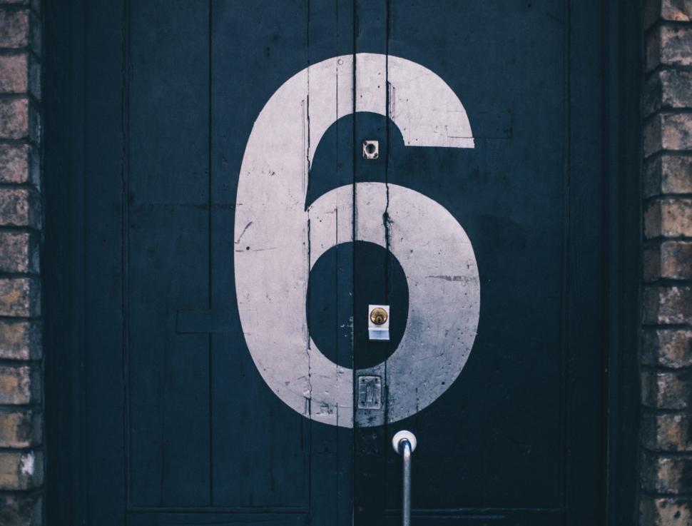 Free Image of Door With Number Six 