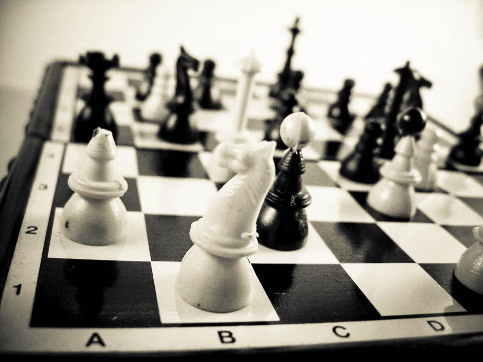 Free Image of chess figurines with board markings 