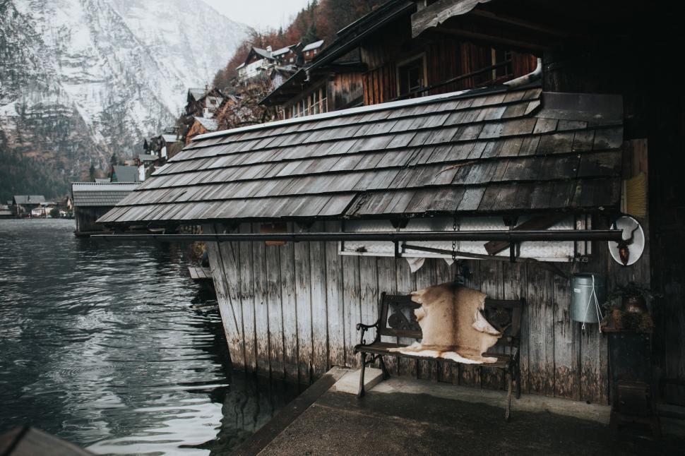Free Image of Boat House by Lake 